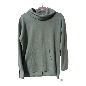 Sonoma Size S Casual Top Puddle Blue Long Sleeve Cowl Neck With Kangaro Pocket